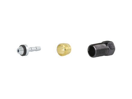 Promax D-Stecker-Bremsschlauch-Montagesatz – Silber/Gold